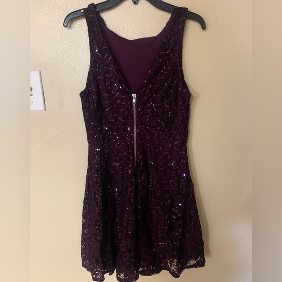 Girls Sparkly Lace Plum dress - Picture 2 of 4